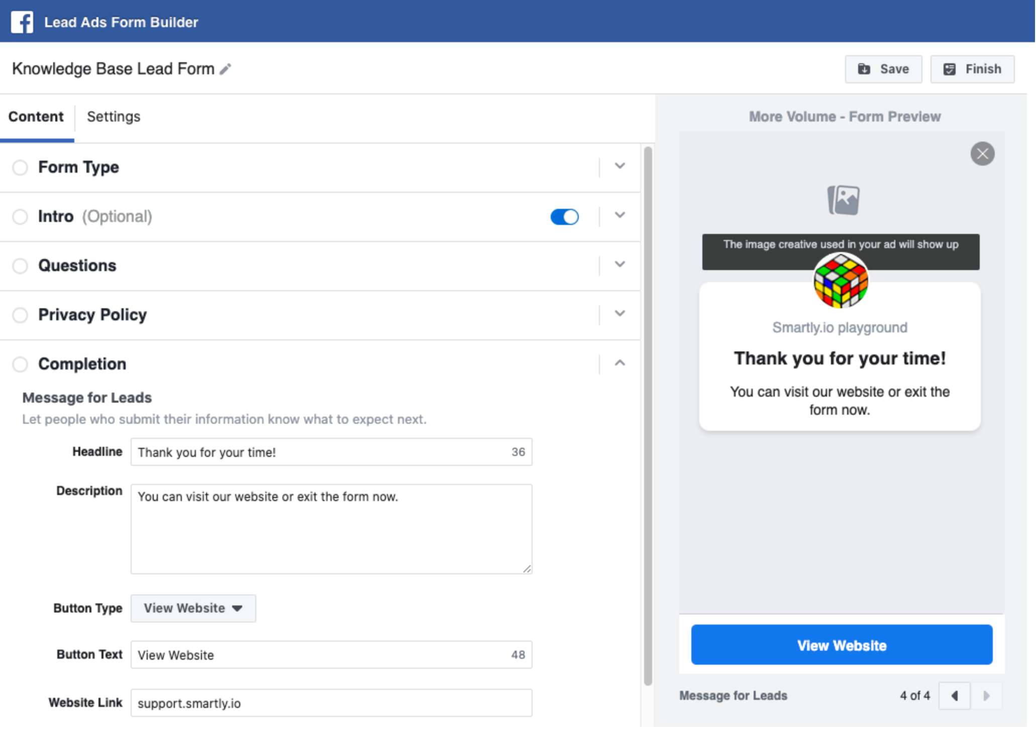 Facebook Lead Capture Forms